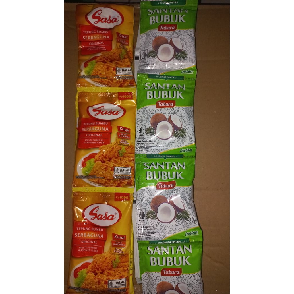 

PAKET HEMAT BUMBU DAPUR TEPUNG SASA SERBA GUNA 32GR DAN SANTAN BUBUK (20PCS)