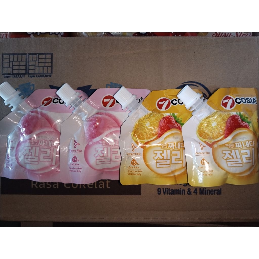 

7 COSIA Squeeze Jelly Rasa Peach / Jeruk Stroberi 75 ml Per Pcs