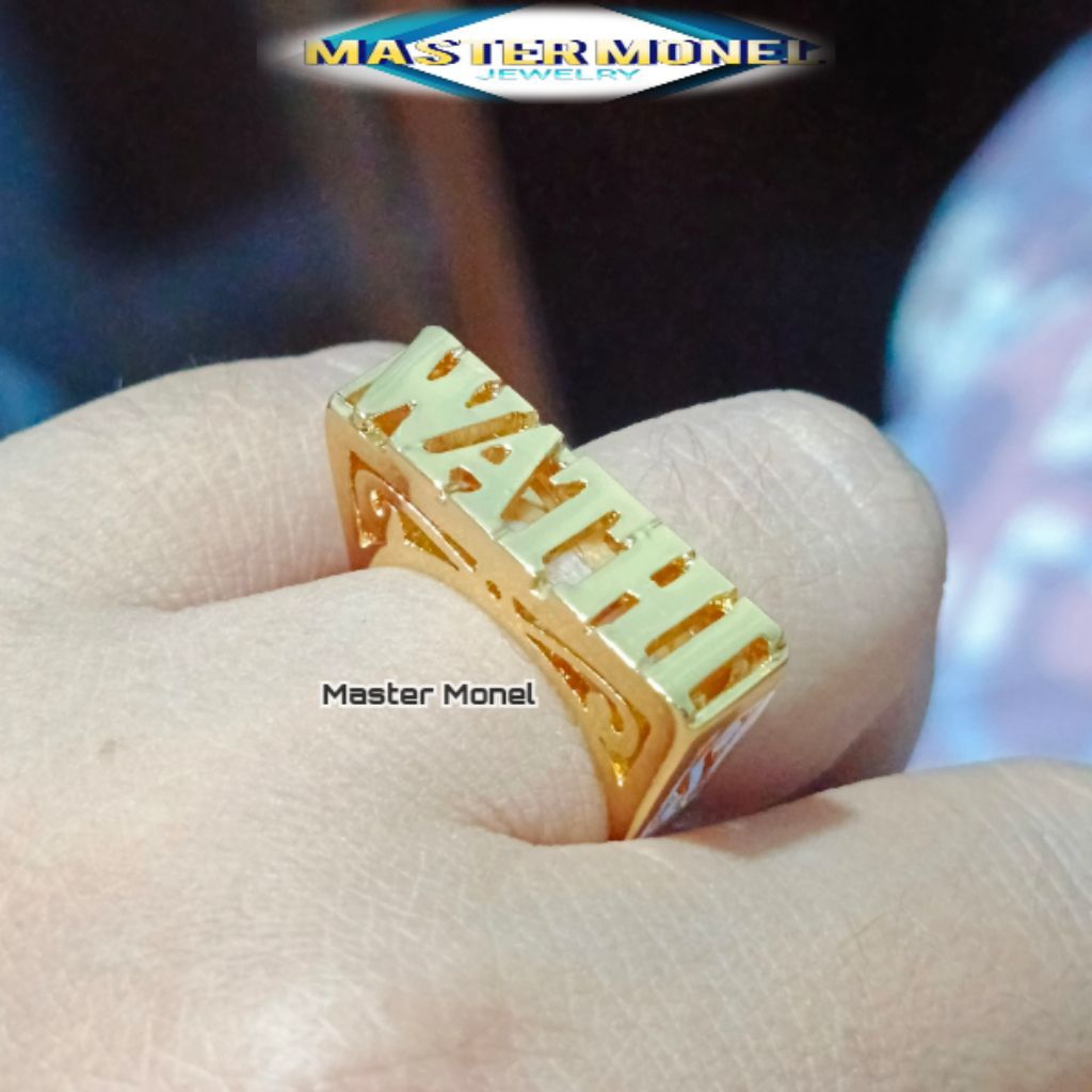 Cincin Custom Nama Ukir Kerawang Terbaru Gold cincin nama titanium cincin nama wanita cincin titaniu