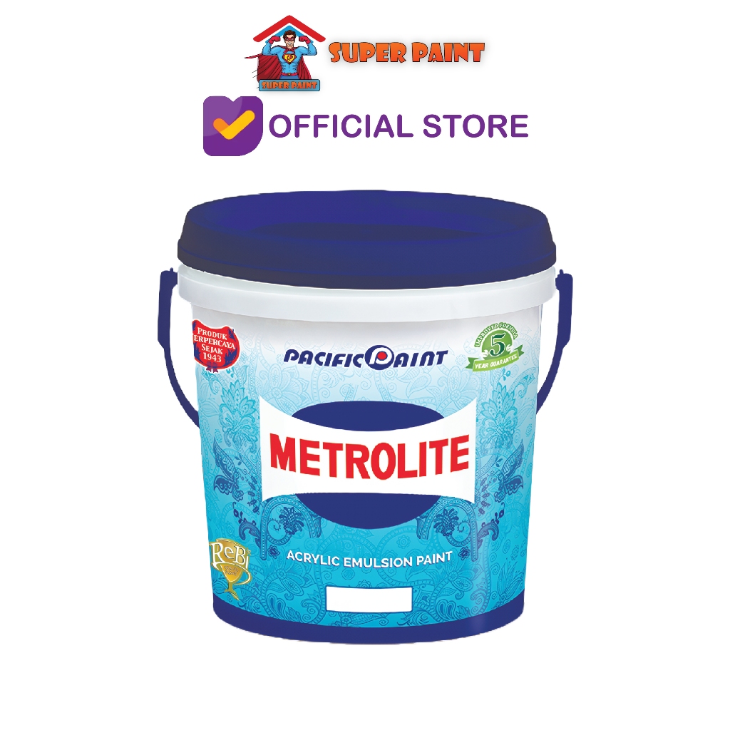 Cat Tembok Metrolite Putih kebiruan ukuran 16Liter / Metrolit 25KG