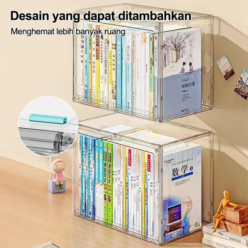 Mischa Sweet Life Kotak Penyimpanan Buku Kotak Penyimpanan Transparan Kotak Display Akrilik Rak Buku