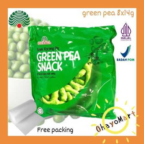 

Oriental green pea snack family pack / oriental snek kacang polong pak besar 8x14g