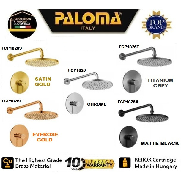 PALOMA FCP 1826 Paket Keran Shower Tanam Mandi Panas Dingin Kran Air 1826C 1826M 1826T 1826S 1826E