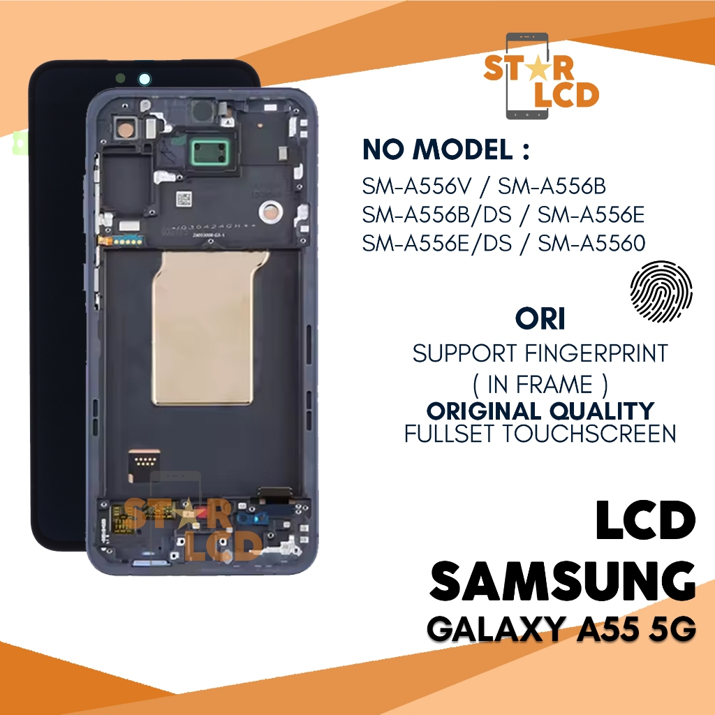 Grosir LCD Samsung Galaxy A55 5G (A556B) - Finger Print + Frame Fullset Touch Screen