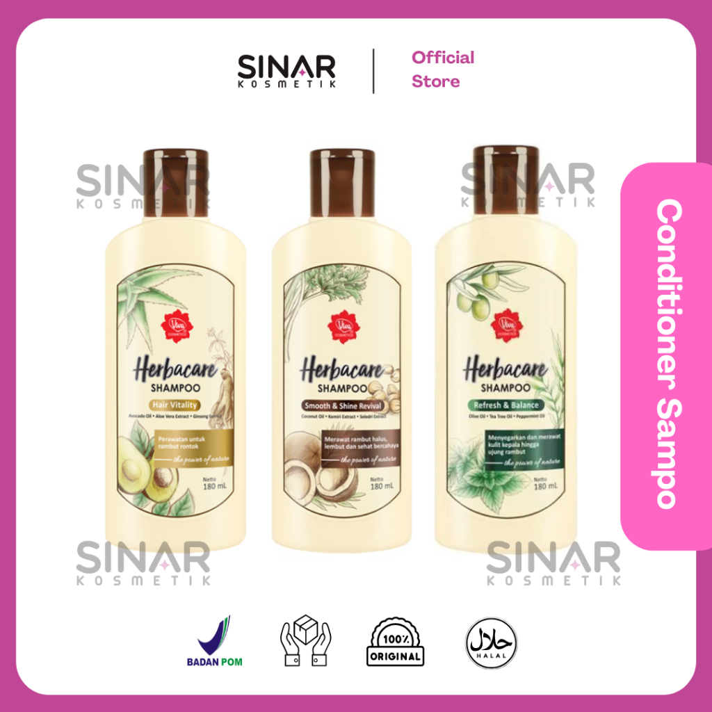 Viva Herbacare Shampoo & Conditioner Sampo Perawatan Rambut Rontok - Ketombe