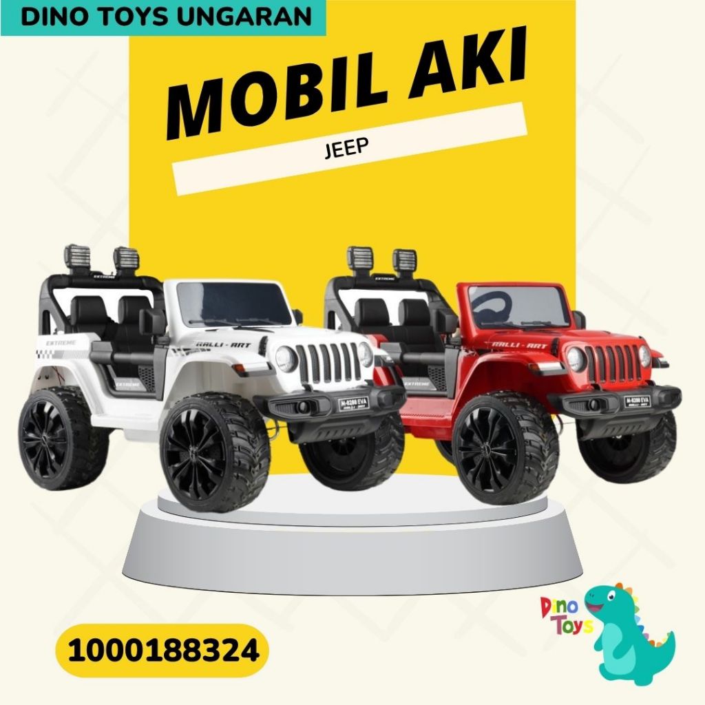 MOBIL AKI ANAK JEEP ban karet Mobil aki Jeep rally art PMB M8288 /  m9388b savox DINO TOYS UNGARAN