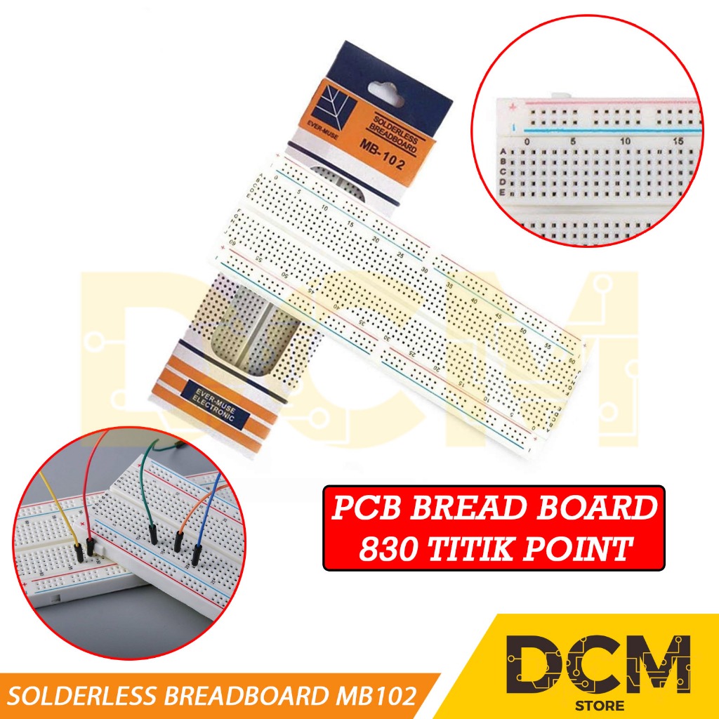 SOLDERLESS BREADBOARD MB102 - PCB BREAD BOARD PROJECT 830 TITIK POINT