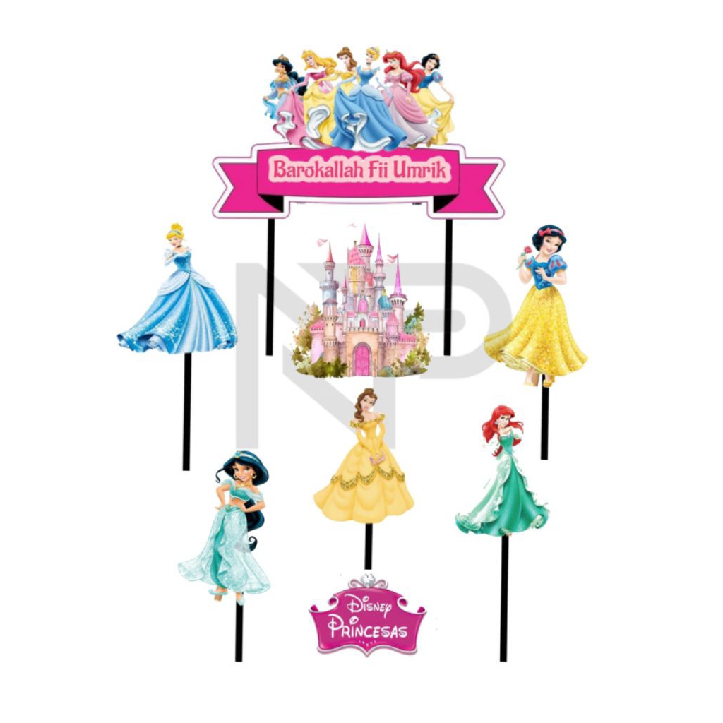 

Topper kue/hiasan kue ulang tahun//karakter princes