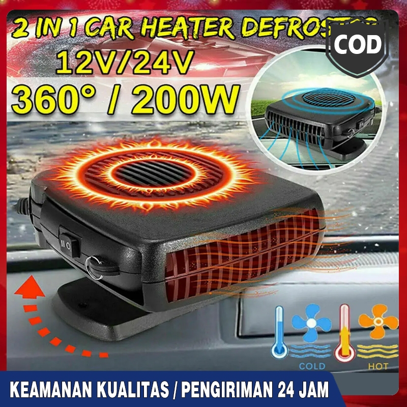 12V Defroster Kaca Depan Mobil 2 IN 1 Kipas Pemanas Listrik Kontrol Iklim Otomotif Pemanas Udara Din