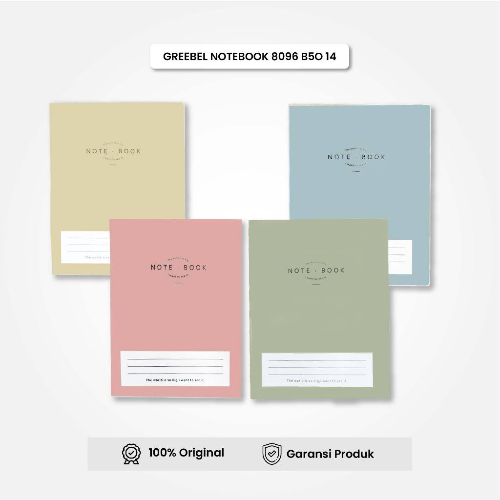 

GREEBEL NoteBook Buku Diary Aesthetic / NoteBook 8096 B5O 14 / Buku Note Binder 96 Halaman / Buku Tulis Lucu Pastel /