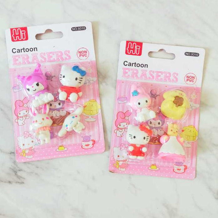 

Penghapus CARTOON 3D karakter set isi 4 penghapus karet special edition sanLio carton erasers non pvc