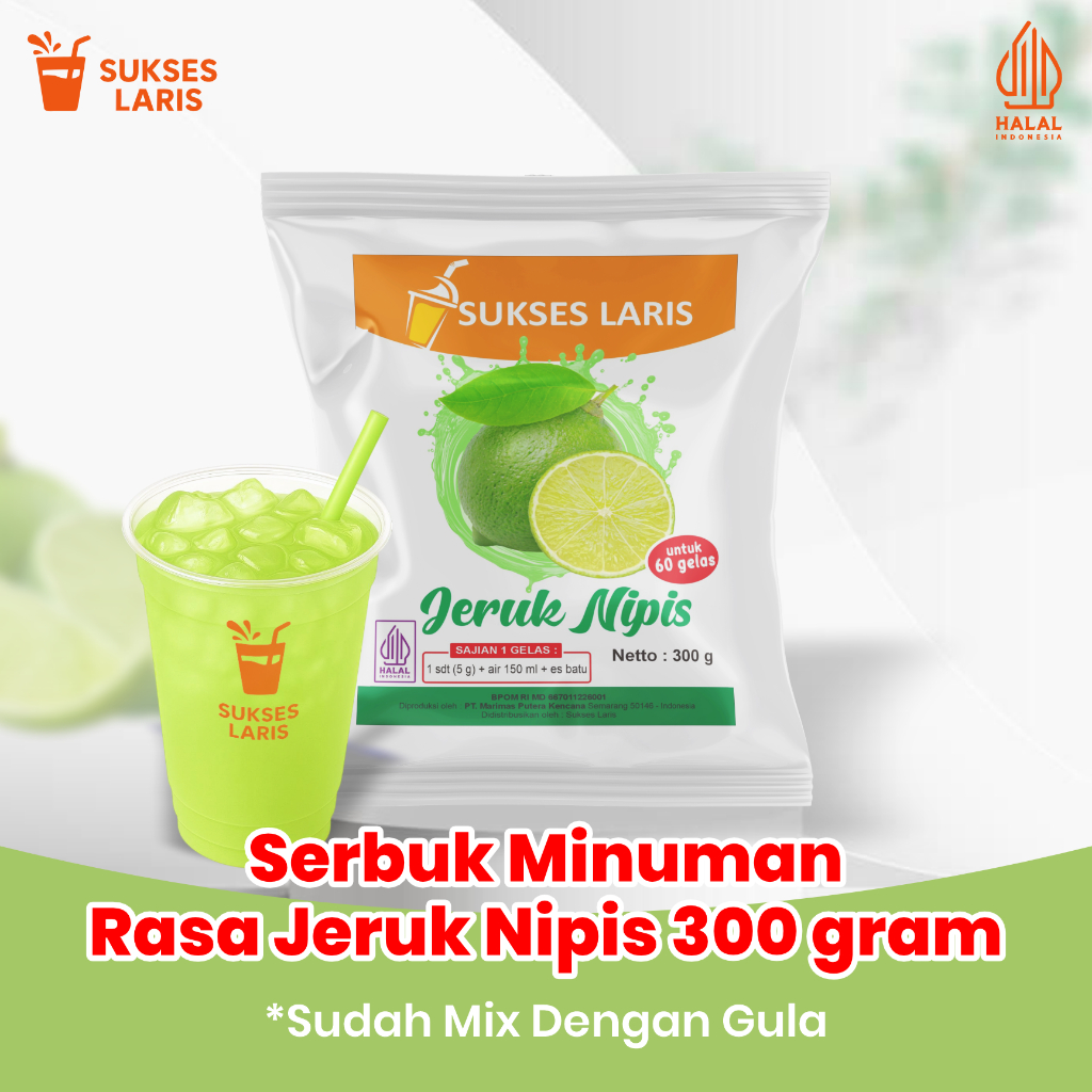

BUBUK MINUMAN RASA JERUK NIPIS | POWDER MINUMAN RASA JERUK NIPIS | SERBUK MINUMAN BUAH 300 GRAM