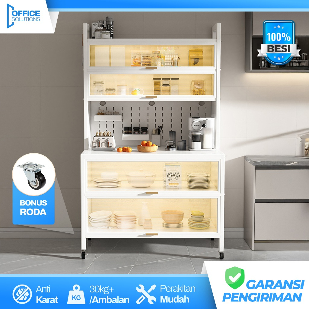 RAK PIRING TERTUTUP LEMARI DAPUR SERBAGUNA LEMARI PIRING TERTUTUP LEMARI RAK PIRING FULL BESI