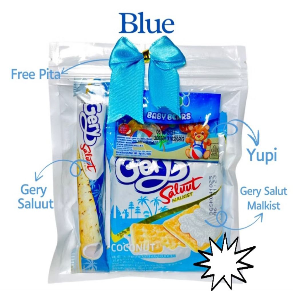 

mini gift snack ultah blue