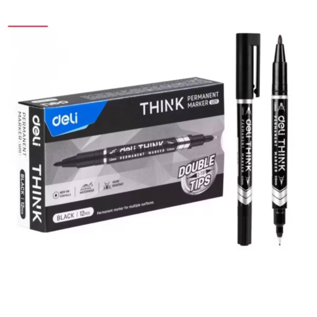 

TBMO (1 Pcs) SPIDOL 2 IN 1 KECIL PERMANENT DELI EU211 HITAM / SPIDOL PERMANEN KECIL