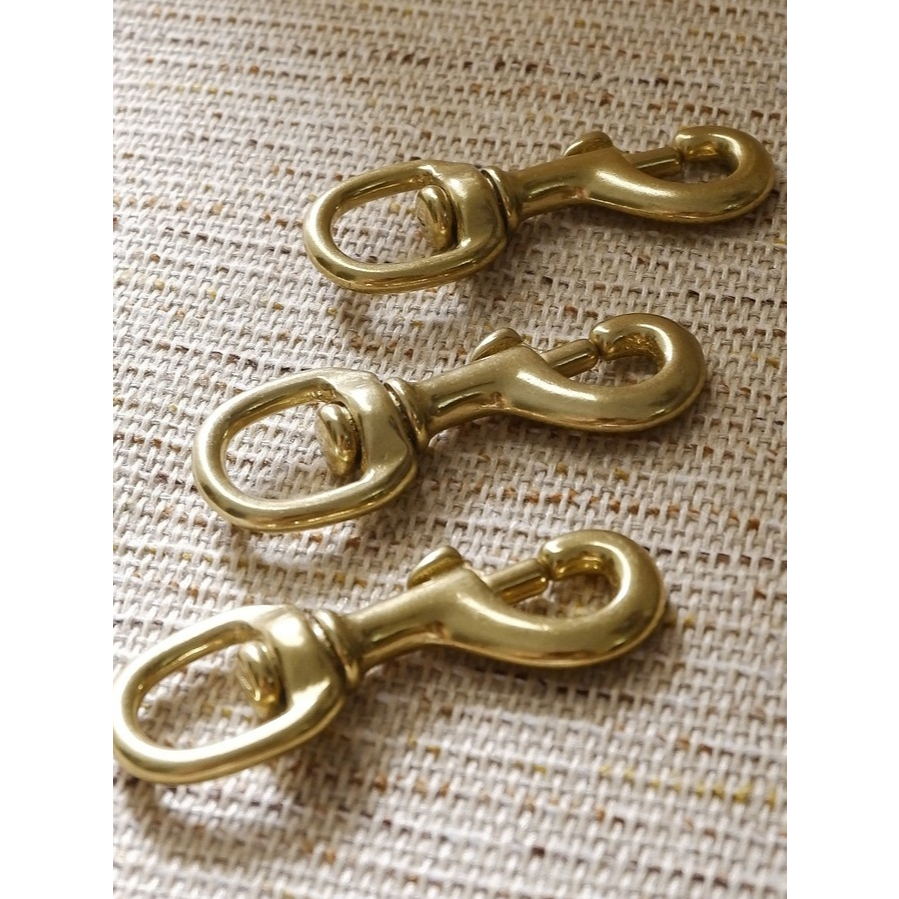 GANTUNGAN KUNCI / SWIVEL EYE BOLT SNAP HOOK KUNINGAN ASLI PENGAIT TALI HEWAN KUDA SAPI ANJING SANGAT