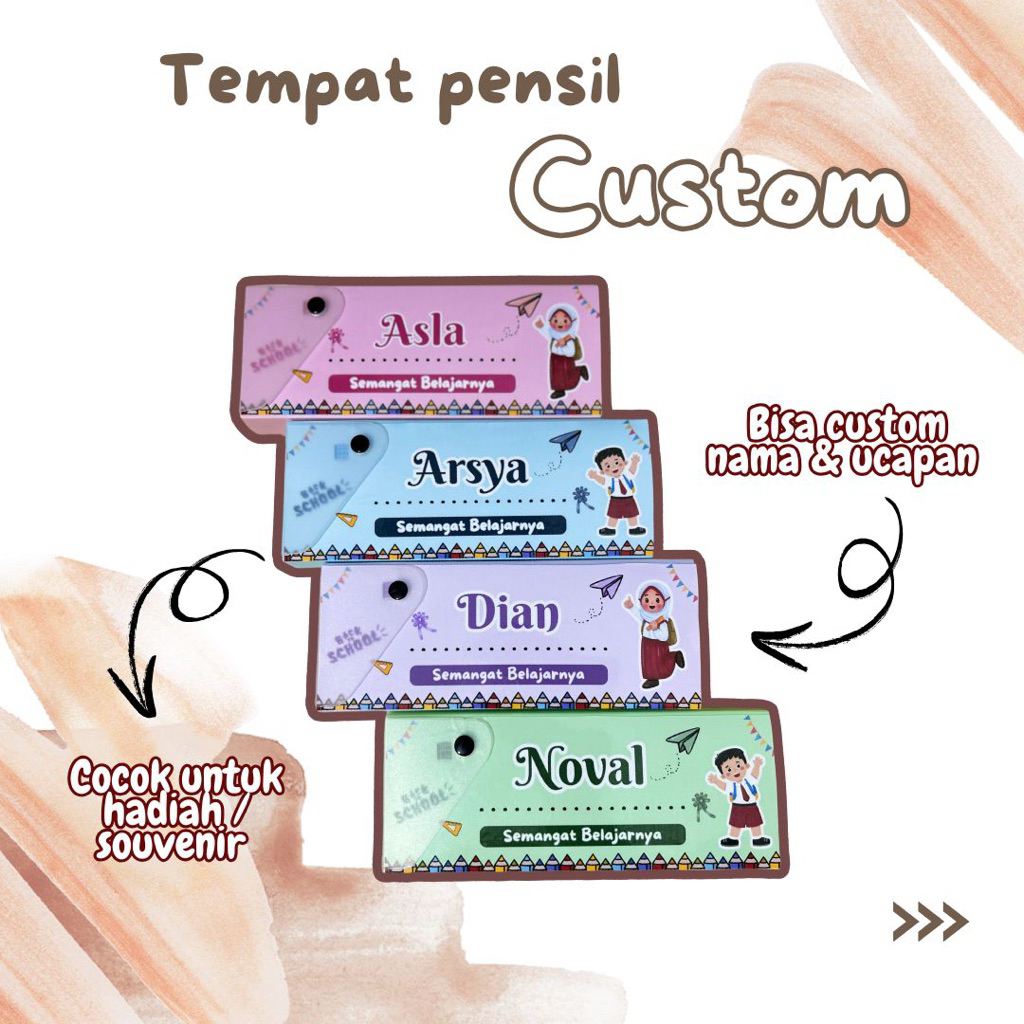 

tempat pensil custom hadiah atau souvenir ulangtahun/ kenaikan kelas/ lomba