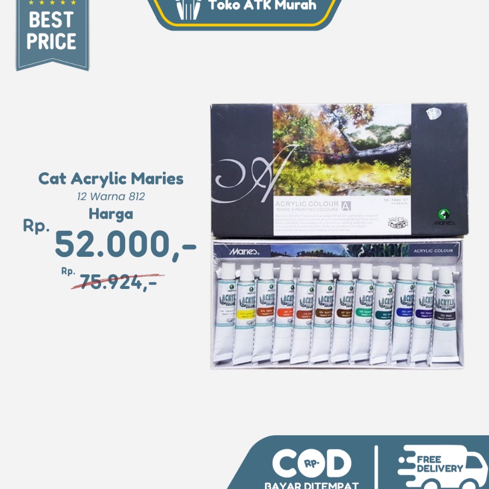 

KODE A45U Cat Acrylic Maries 12 Warna Tipe 812 12ml