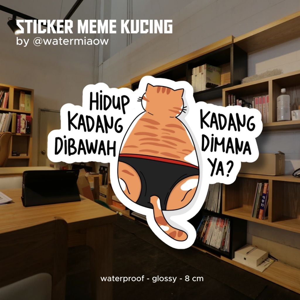 

STIKER MEME KUCING RELATE LUCU BY WATERMIAOW| WATERPROOF|8CM