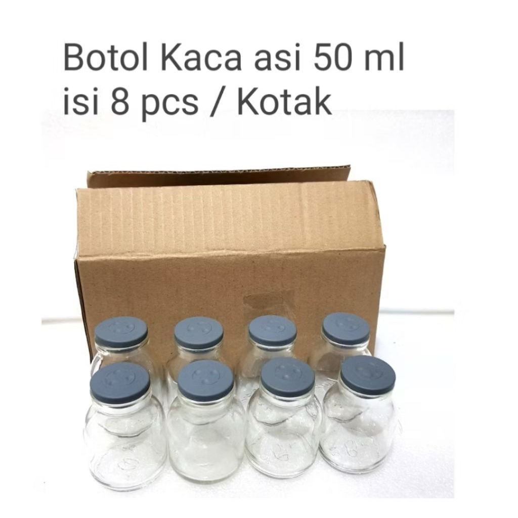 BOTOL KACA 50 ML BARU/BOTOL ASI/BOTOL KACA BARU/ORIGINAL/FREE PACKING KARDUS+BUBBLE