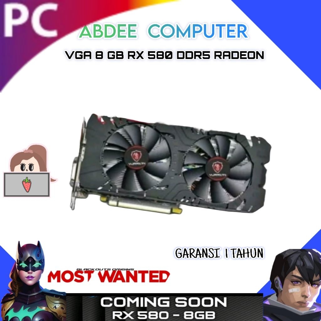 Vga Card 8 Gb RX 580 Radeon 128 Bit Ddr5