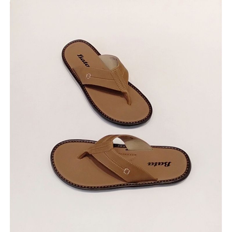 Sandal Bata Original 100% Sendal Pria Model Jepit Kekinian Warna Tan Coklat