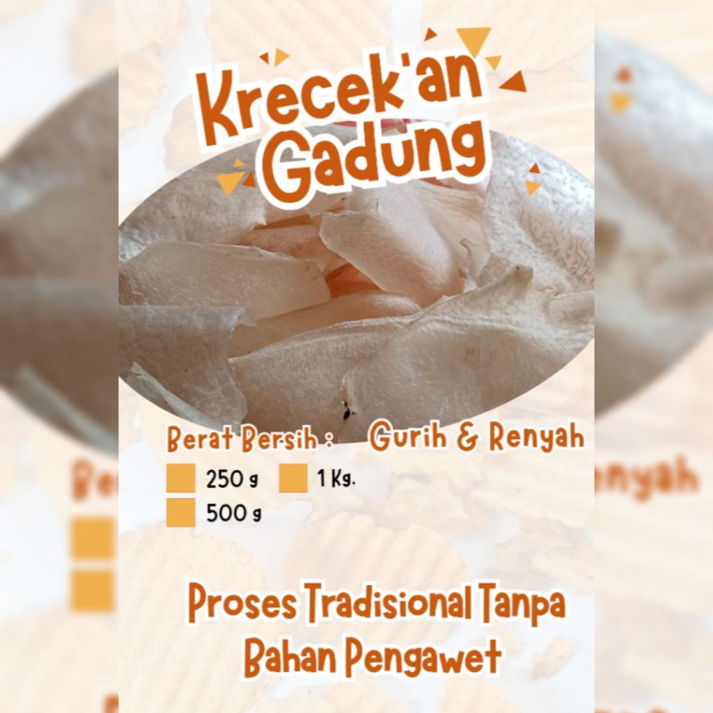 

KRECEK GADUNG KHAS NGAGLIK KEDIRI BEST SELLER SUPER TIPIS