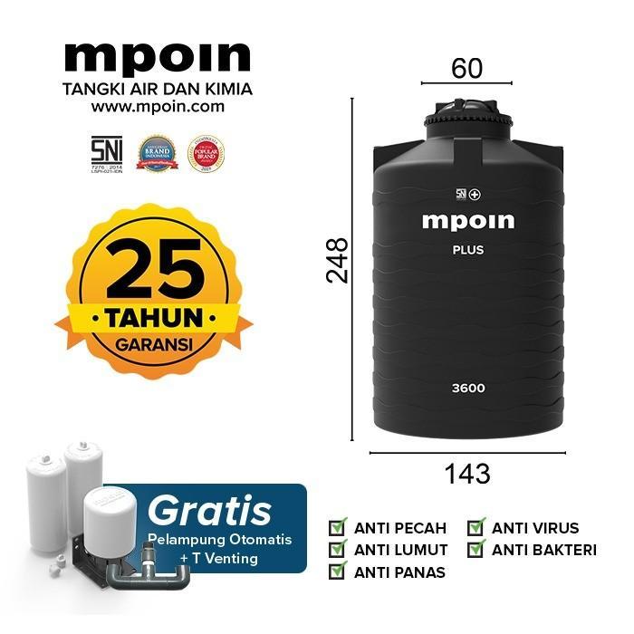 Tangki Air MPOIN 3600 Wave Toren Tandon Tanki 3400 Liter Mpoin Plus