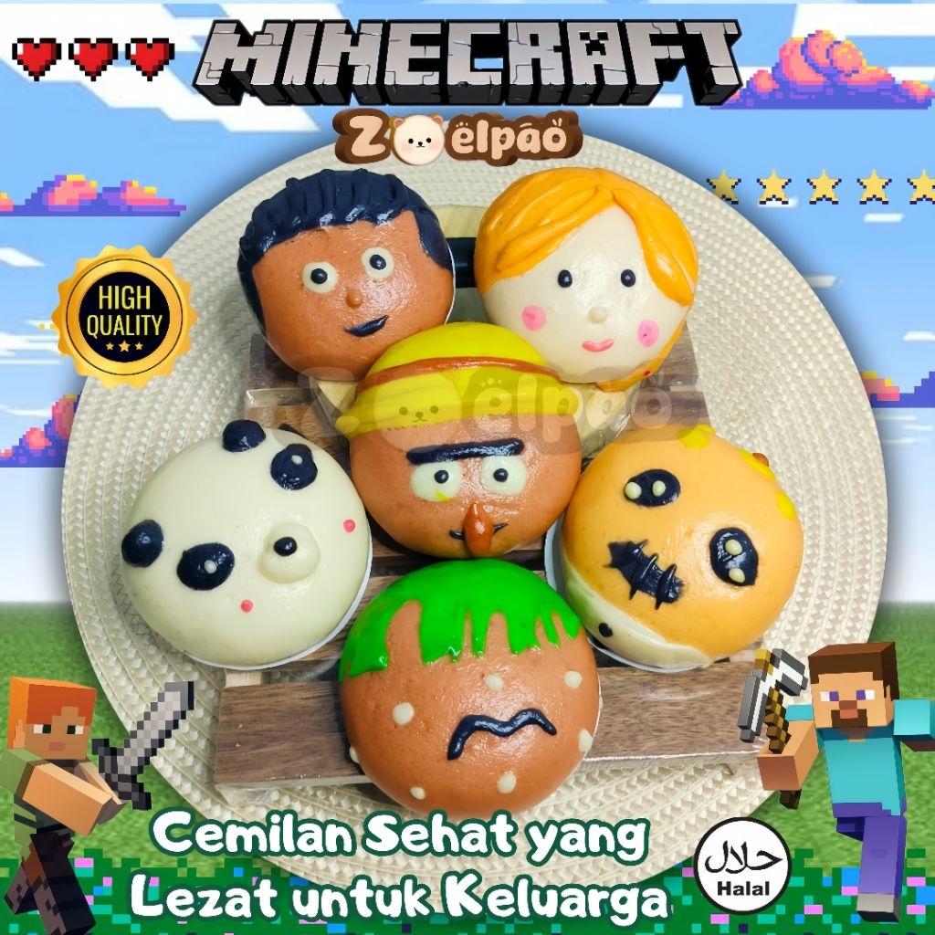 

Ay00! Bakpao Karakter Frozen Zoelpao, Edisi Karakter Orang/BTS/Superhero, Halal, Isi 6