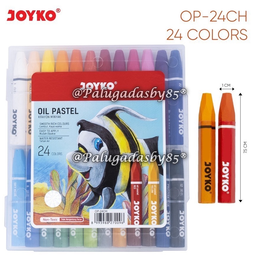 

KODE O55G 1 Set Isi 24 Warna GROSIR Crayon JOYKO OP24CH Hexagonal Krayon Minyak Oil Pastel Joyko OPCH 24