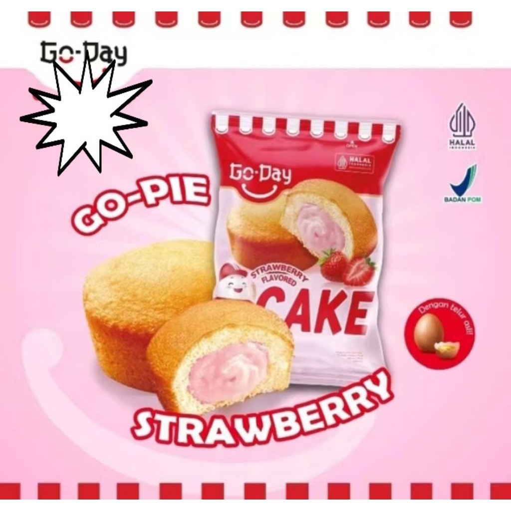 

5 Pcs Go - Day Strawberry Cake 25G / Pcs