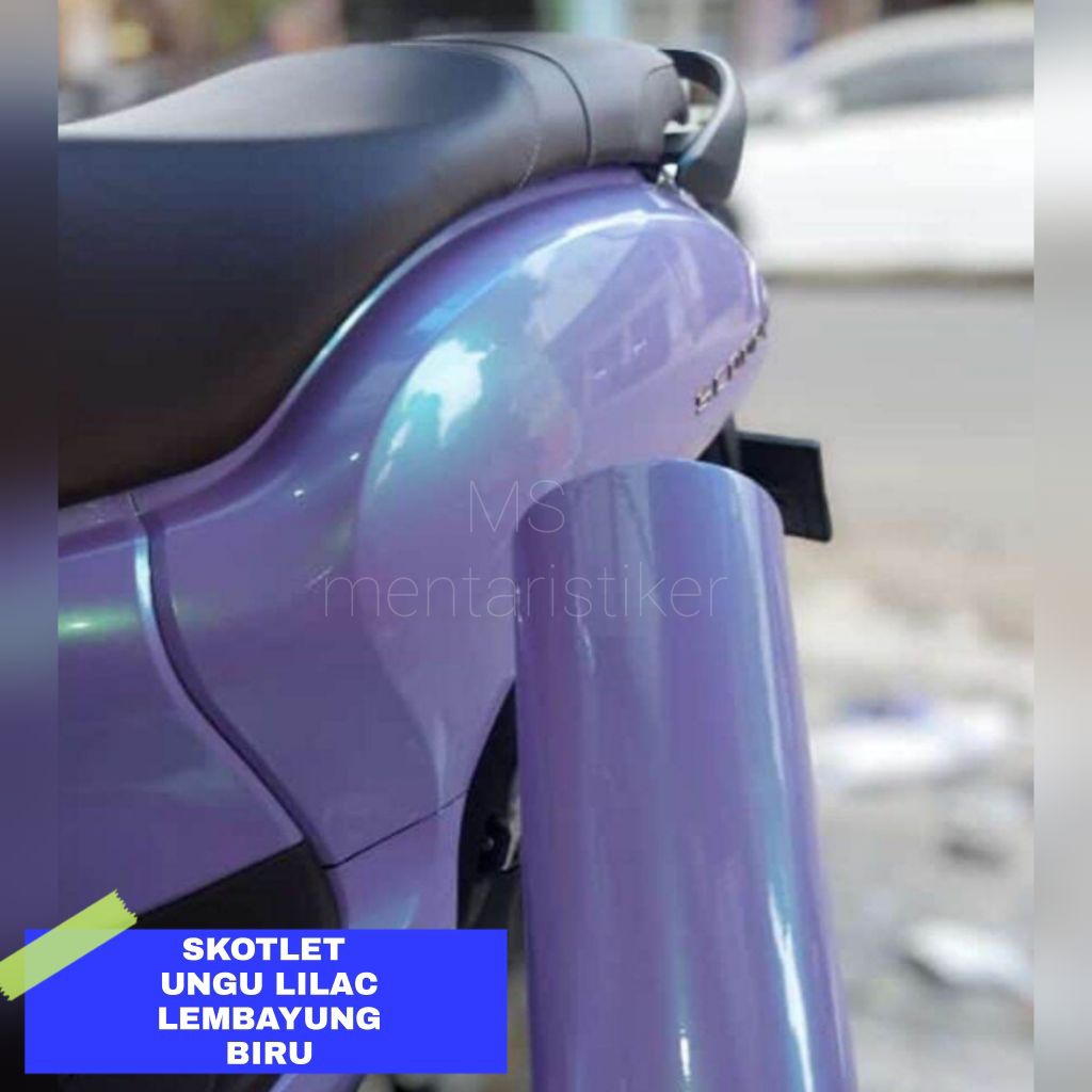 SKOTLET MOTOR UNGU LILAC LEMBAYUNG BIRU STIKER LIST MOTOR