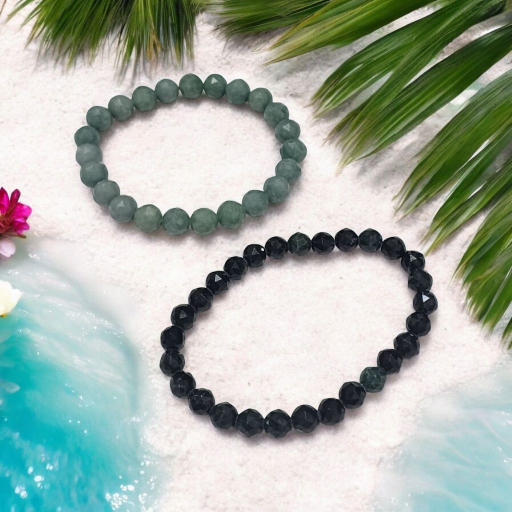 047J GELANG Guatemala Jade Black Jade Mocui Diamond Shape