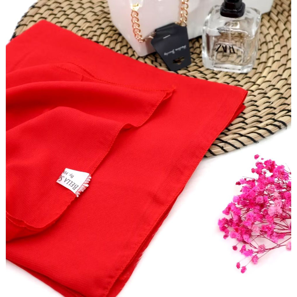 hijab/krudung merah cabe/Bella square segi empat/merah bendera