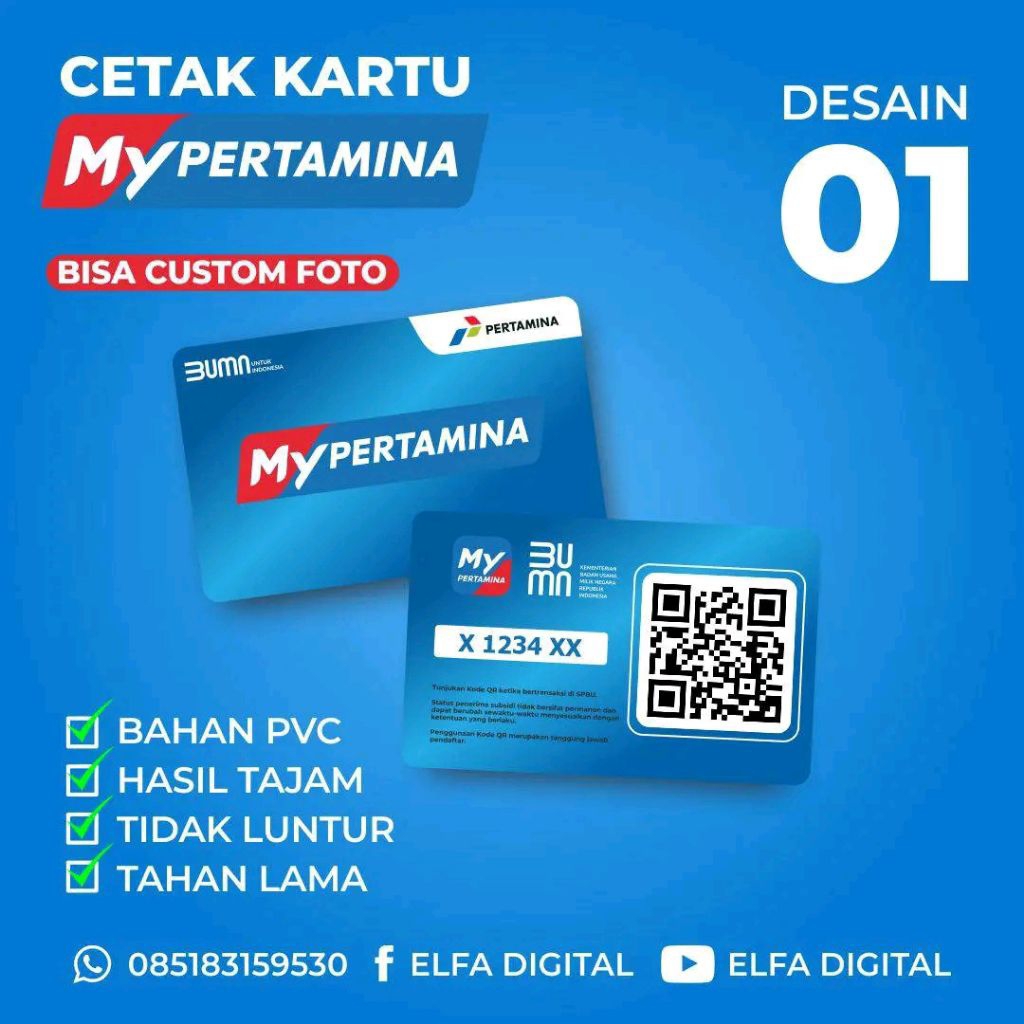 

id card costom /kartu barcode /my Pertamina