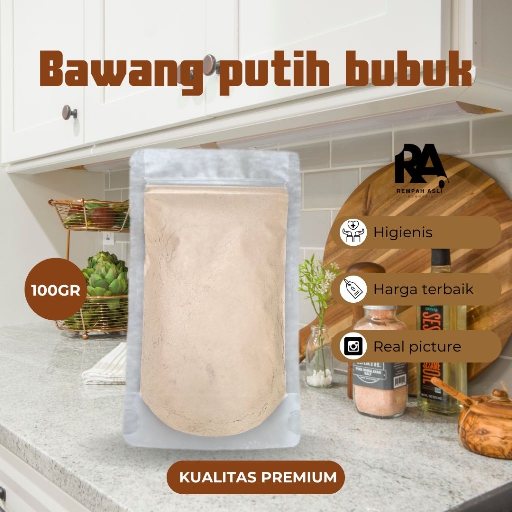 

Bawang putih bubuk 100gr / Ground Garlic / Rempah / JSR 100% QUALITY PREMIUM / Rempah Asli Indonesia