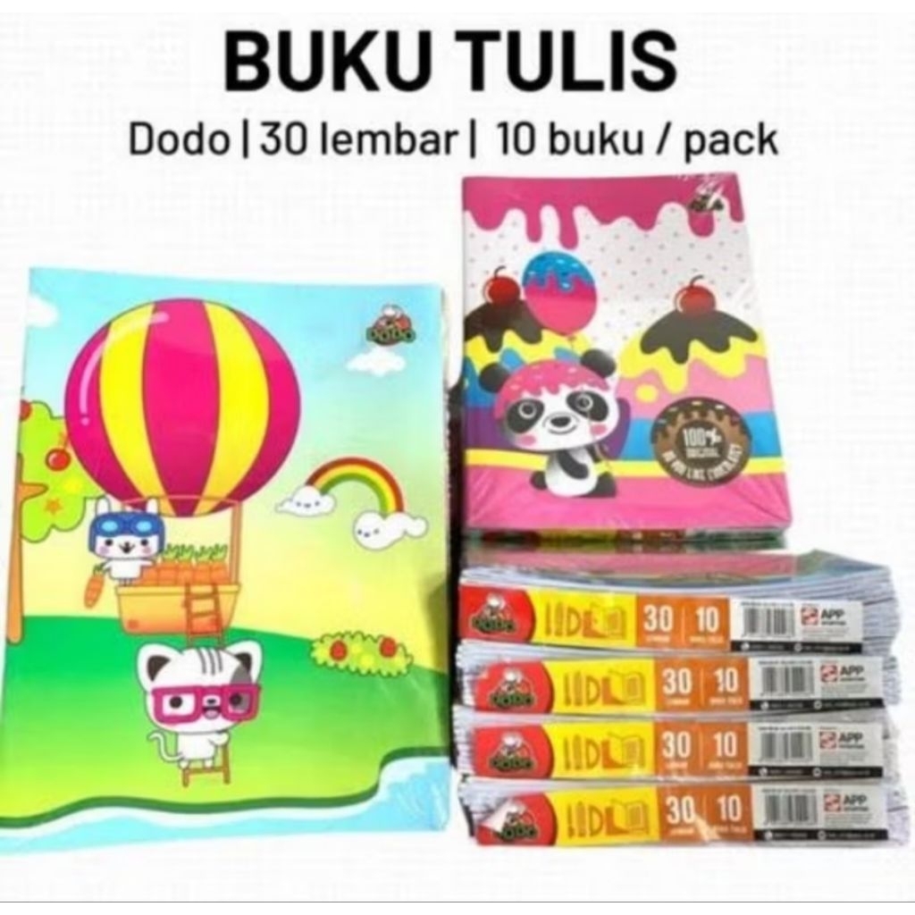 

BUKU TULIS PENDEK DODO ISI 30 LEMBAR ( 1 PACK ISI 10 BUKU )