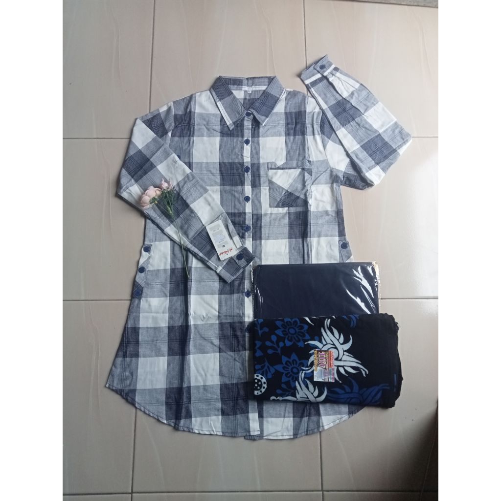 Stelan santri putri tunik Al Latief/baju/sarung/krudung