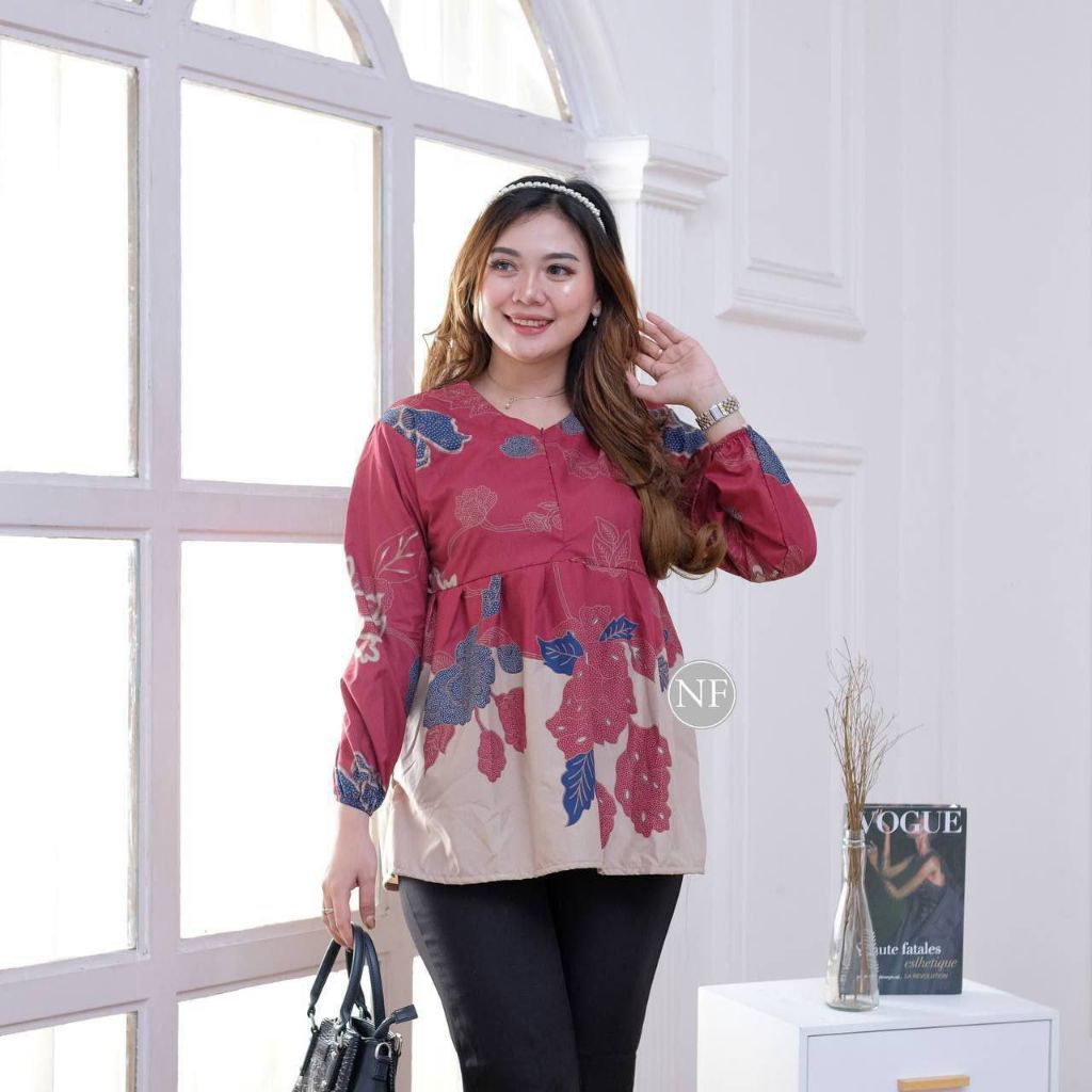 Batik Pranata Blus batik wanita lengan panjang seragam kerja seragam hajatan couple keluarga