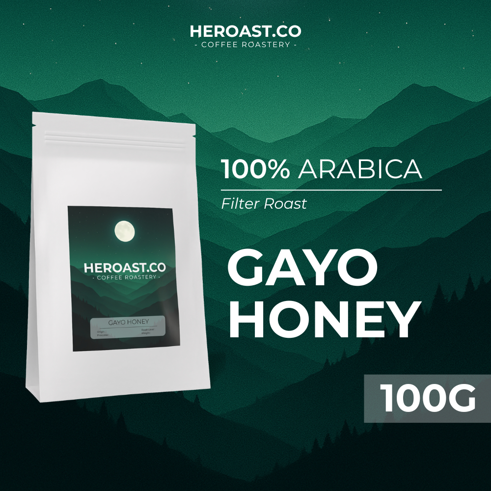 

Kopi Arabika Gayo Honey Proccess Filter Beans 100gr - Heroast Coffee Roastery