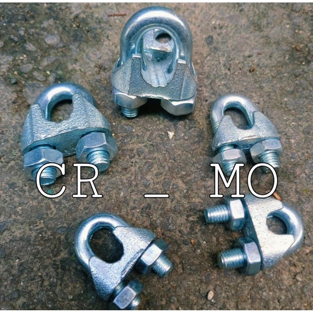 klem Sling kuku macan 16 mm 12 mm 10 mm 8 mm Clamp kuku macan Tali kawat seling baja galvanis