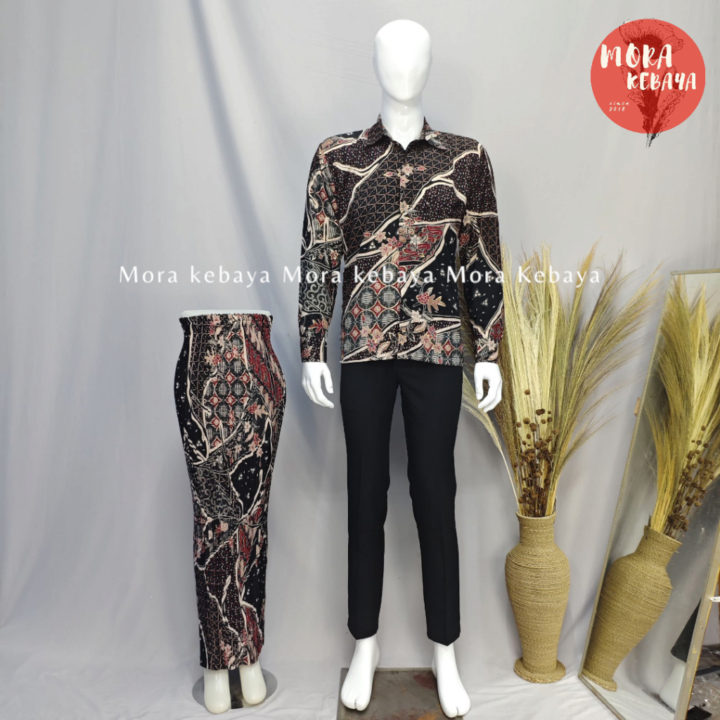 Batik couple/kemeja batik/rok batik/couple kemeja batik rok plisket hs maroon