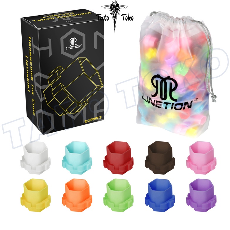 KODE Q56O Cangkir Tinta Tato Premium  2 Pcs Bisa Disambung Tanpa Bulu  Gerigi HYB