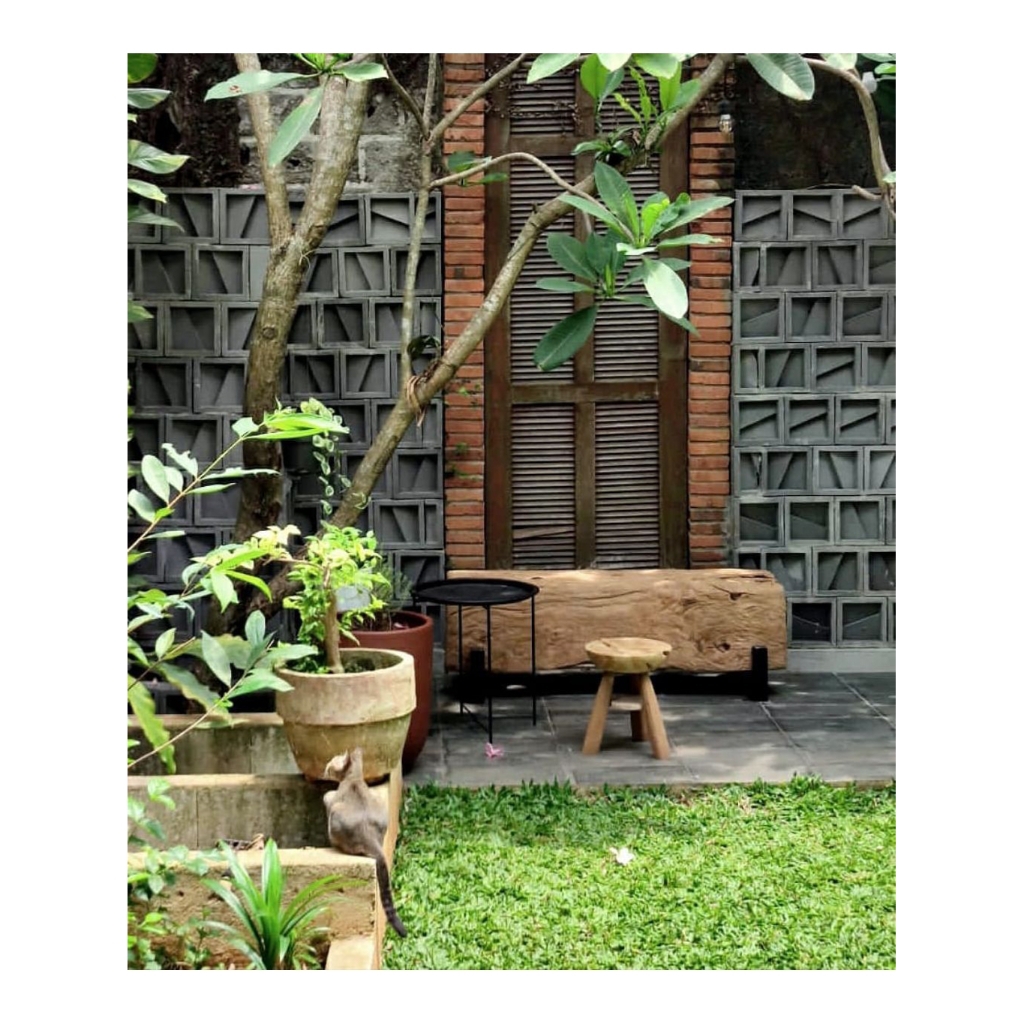 (Kayu Lama) Meja taman set bangku kayu jati rustic
