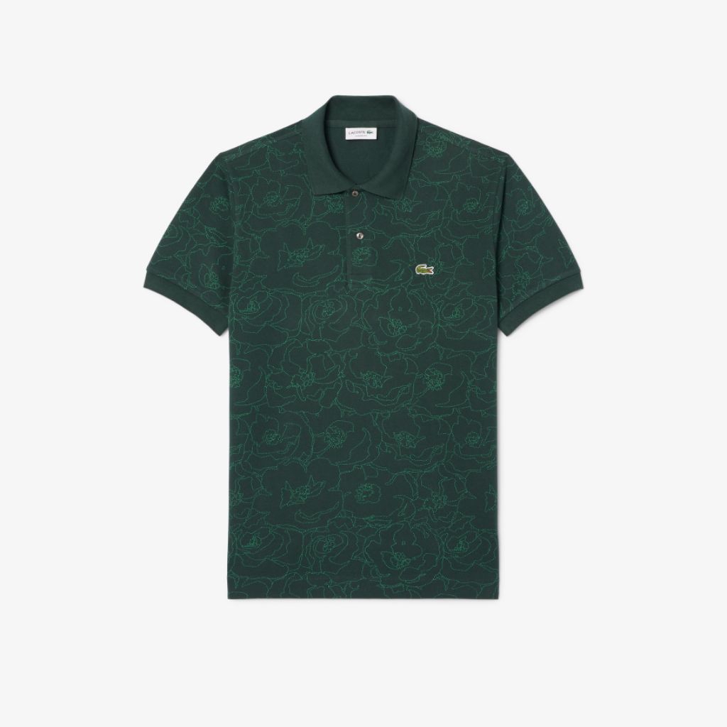 Lacoste Men's Original L.12.12 Flower Print Polo Shirt Kaos Polo Pria