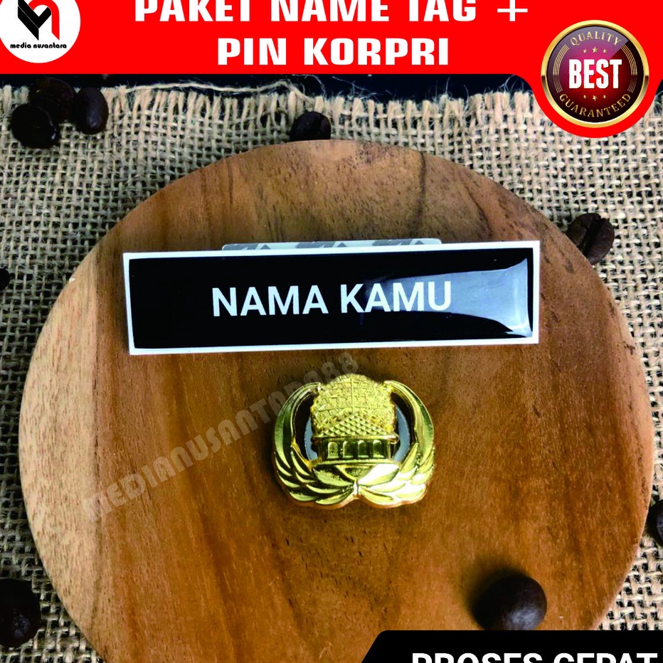 

Bisa Cod Paket Name Tag dan Pin Korpri