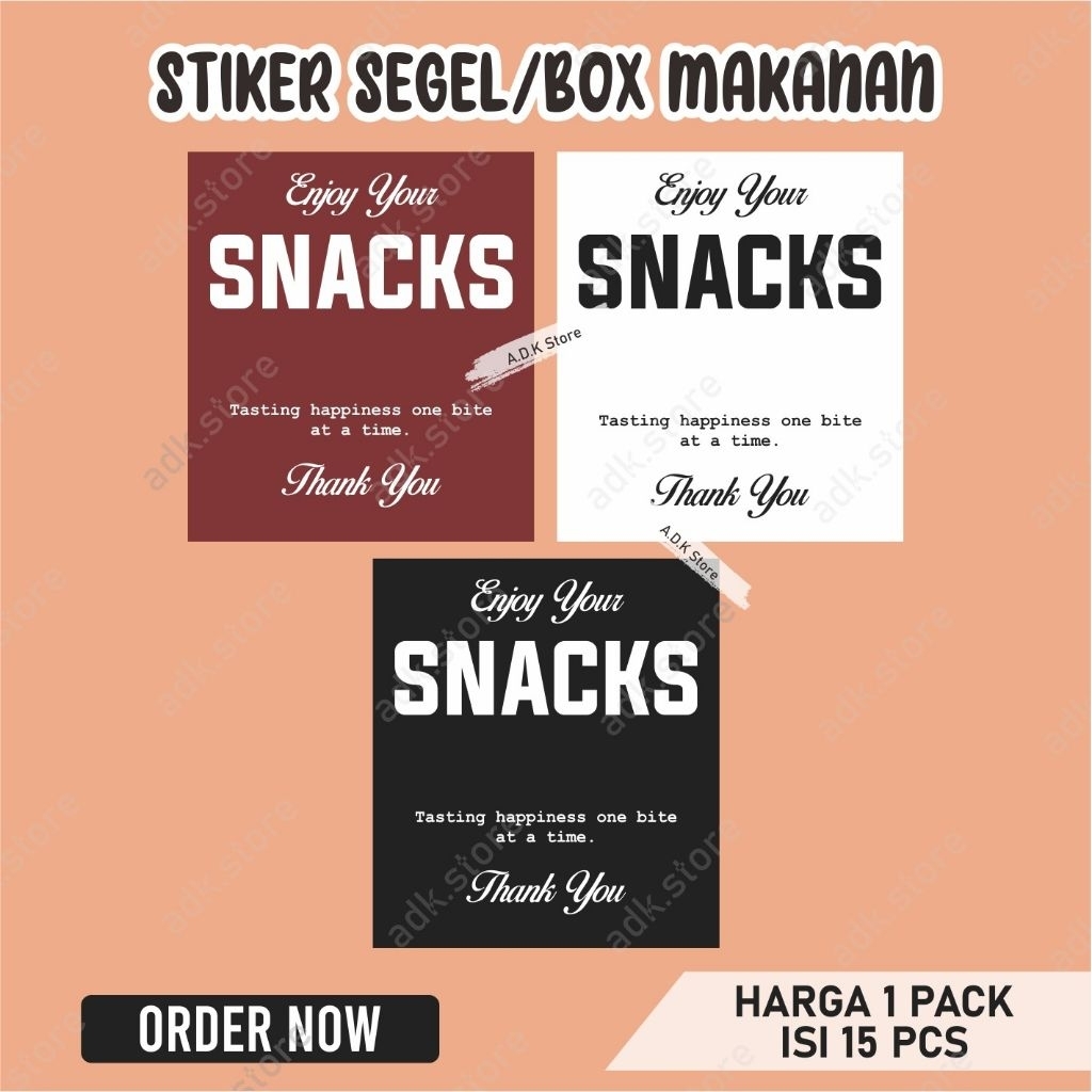 

[1 PACK] STIKER SEGEL/BOX MAKANAN ENJOY YOUR SNACK