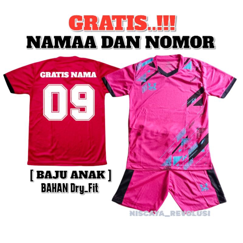 ( SABLON NAMA DAN NOMOR) Baju bola Sablon Nama Dan Nomor Jersey Futsal  Baju Badminton Baju Volly co