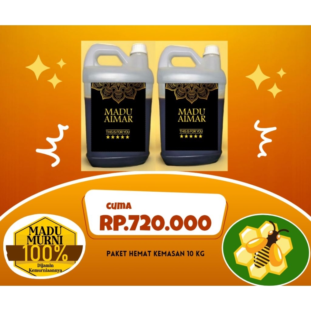 

paket hemat madu aimar 10 kg madu murni 100% asli