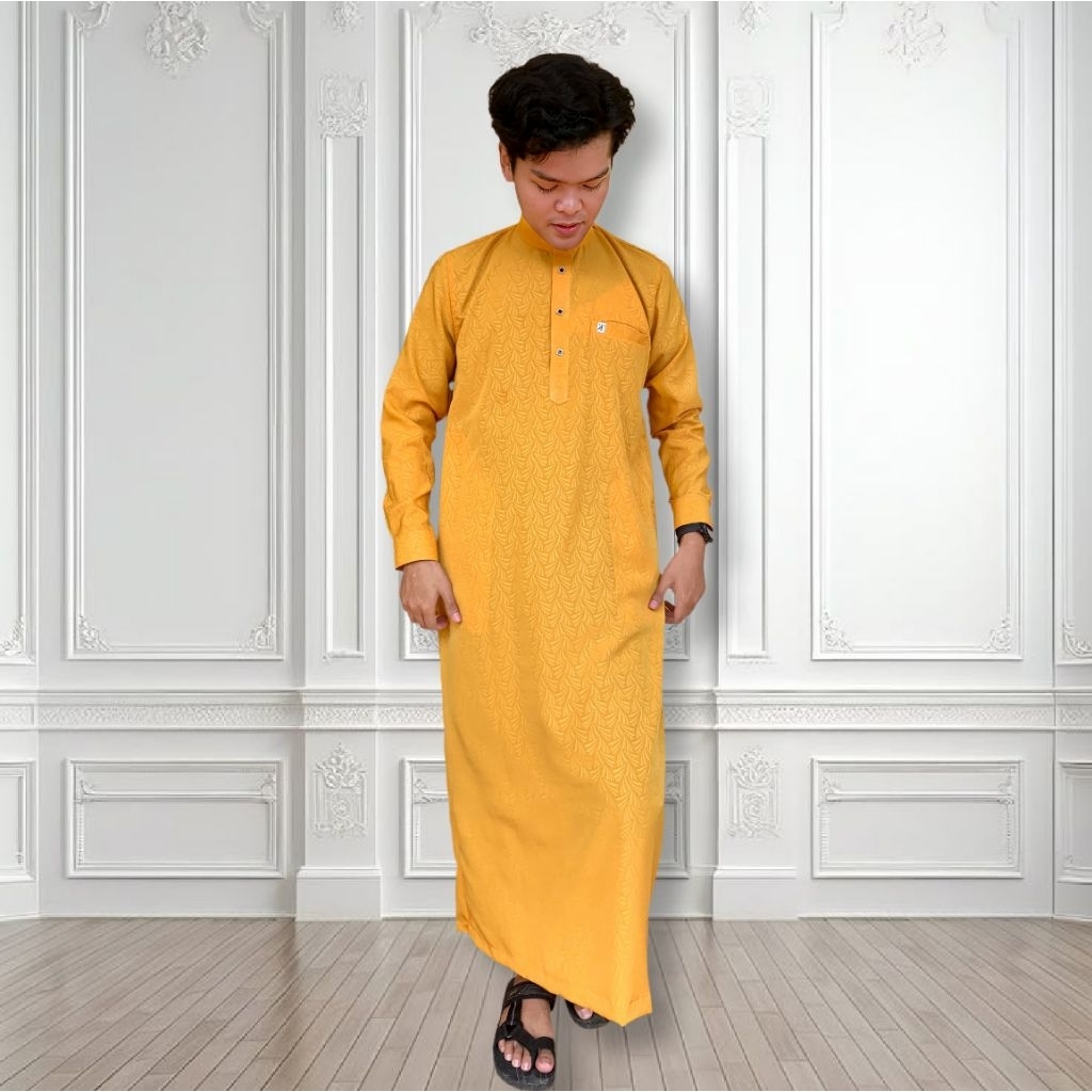 Wq jubah Pria slimfit Gamis Pria Jubah mewah busana muslim pria dewasa motif sultan ilalang termurah